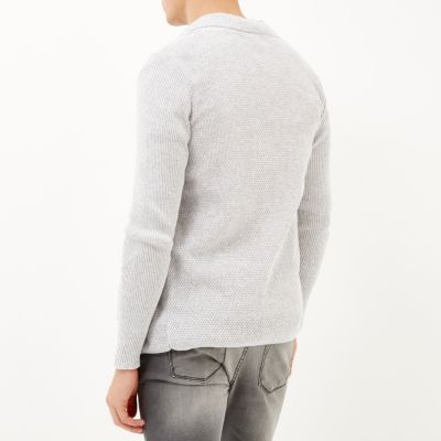 Light grey open front cardigan